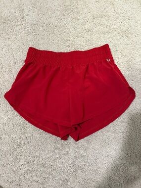 DSG Women's Red Athletic Running Shorts with Elastic Waist 3.5 in inseam